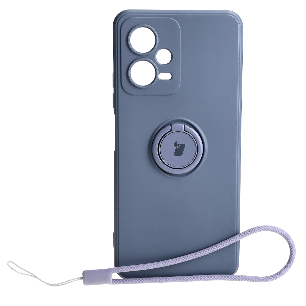 Schutzhülle Bizon Case Silicone Ring Sq für Xiaomi Redmi Note 12 5G/Poco X5, Grau