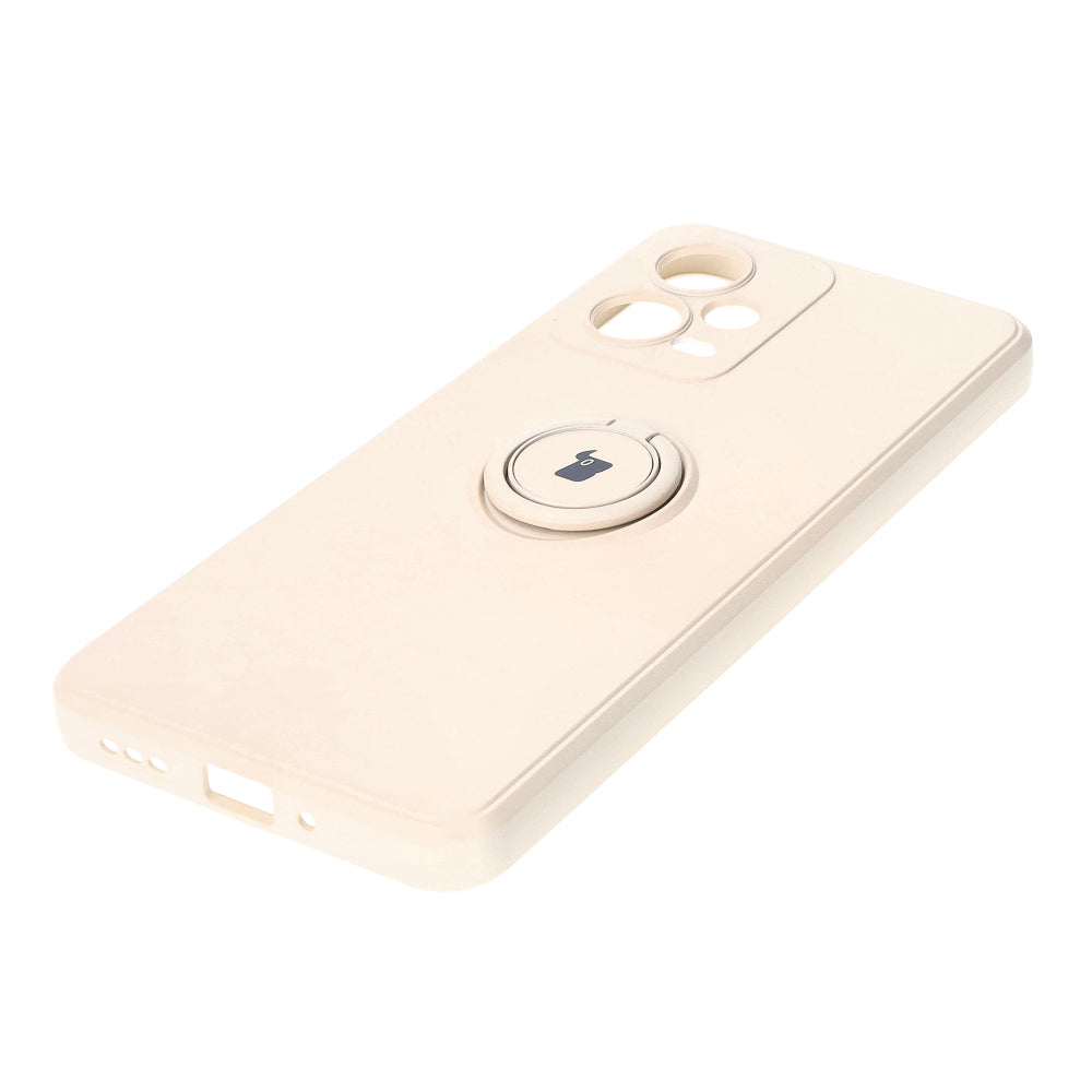 Schutzhülle Bizon Case Silicone Ring Sq für Xiaomi Redmi Note 12 5G/Poco X5, Beige