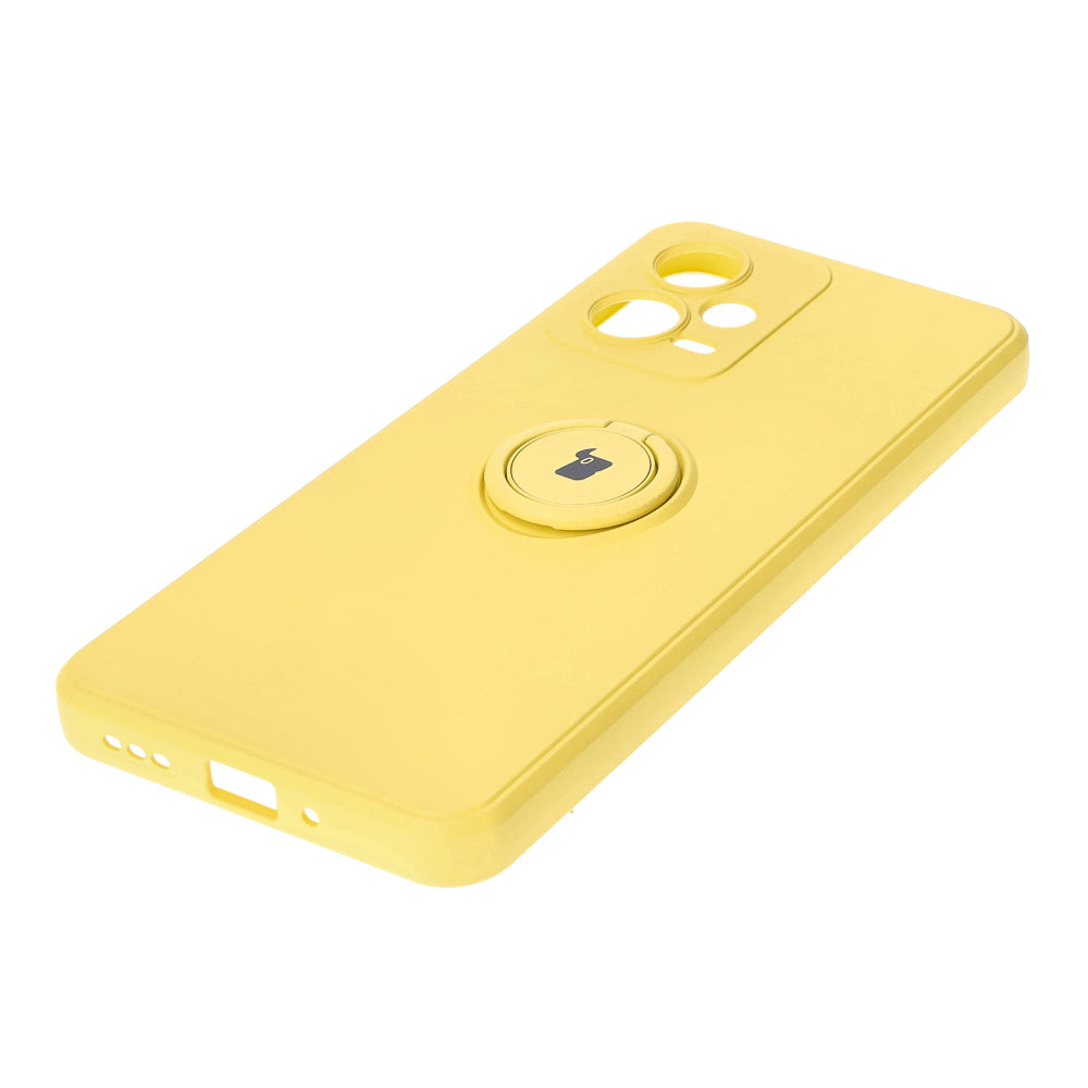Schutzhülle Bizon Case Silicone Ring Sq für Xiaomi Redmi Note 12 5G/Poco X5, Gelb