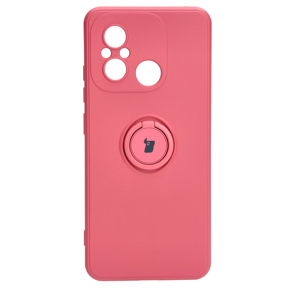 Schutzhülle Bizon Case Silicone Ring Sq für Xiaomi Redmi 12C, Dunkelrosa