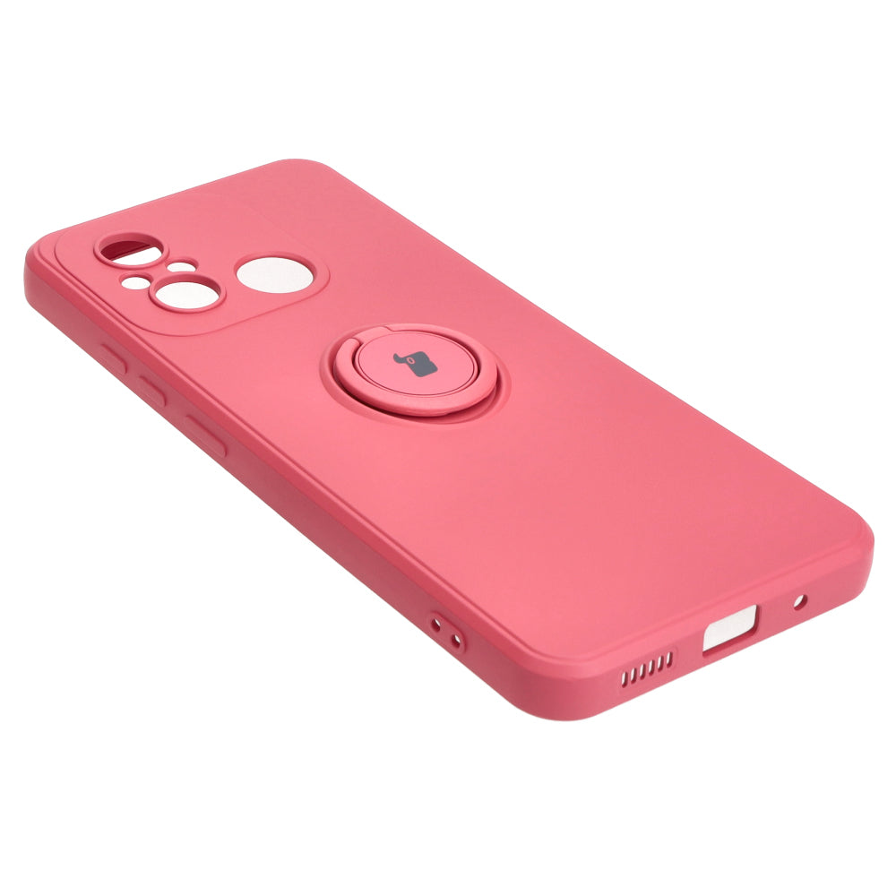 Schutzhülle Bizon Case Silicone Ring Sq für Xiaomi Redmi 12C, Dunkelrosa
