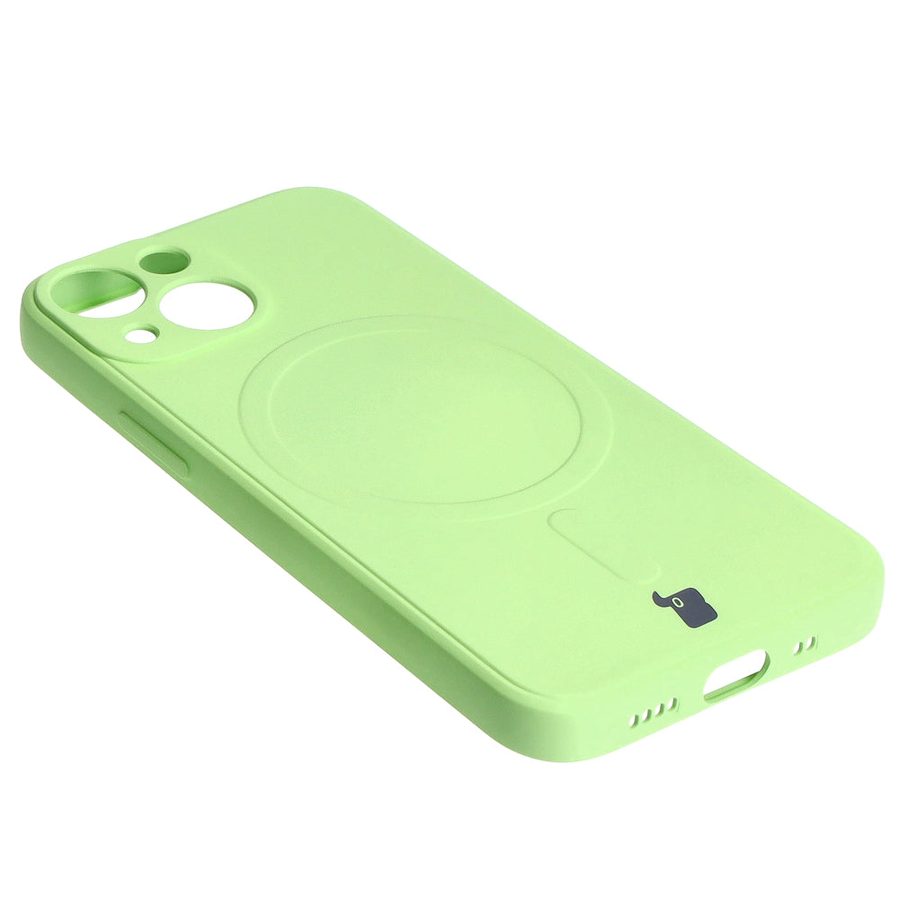 Schutzhülle Bizon Case Silicone MagSafe Sq für Apple iPhone 13 Mini, Hellgrün