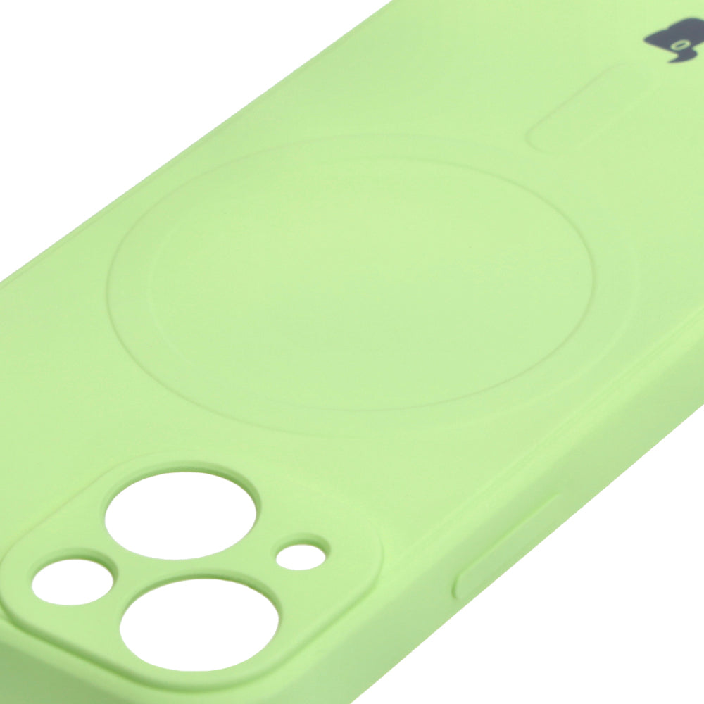 Schutzhülle Bizon Case Silicone MagSafe Sq für Apple iPhone 13 Mini, Hellgrün