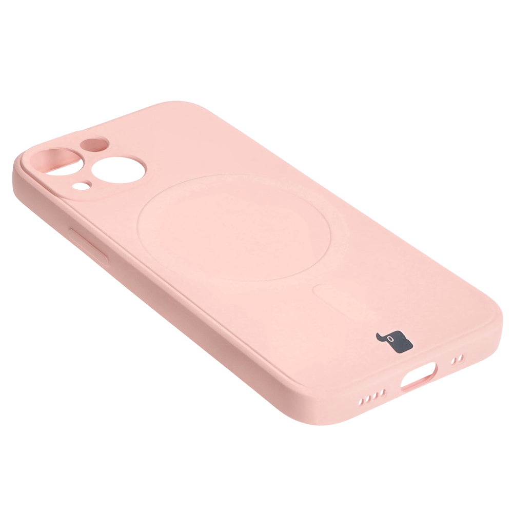 Schutzhülle Bizon Case Silicone MagSafe Sq für Apple iPhone 13 Mini, Hellrosa