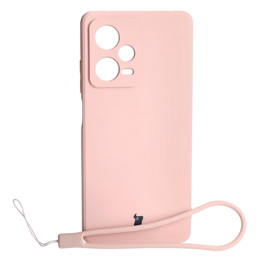 Schutzhülle Bizon Case Silicone Sq für Xiaomi Redmi Note 12 Pro 5G, Hellrosa