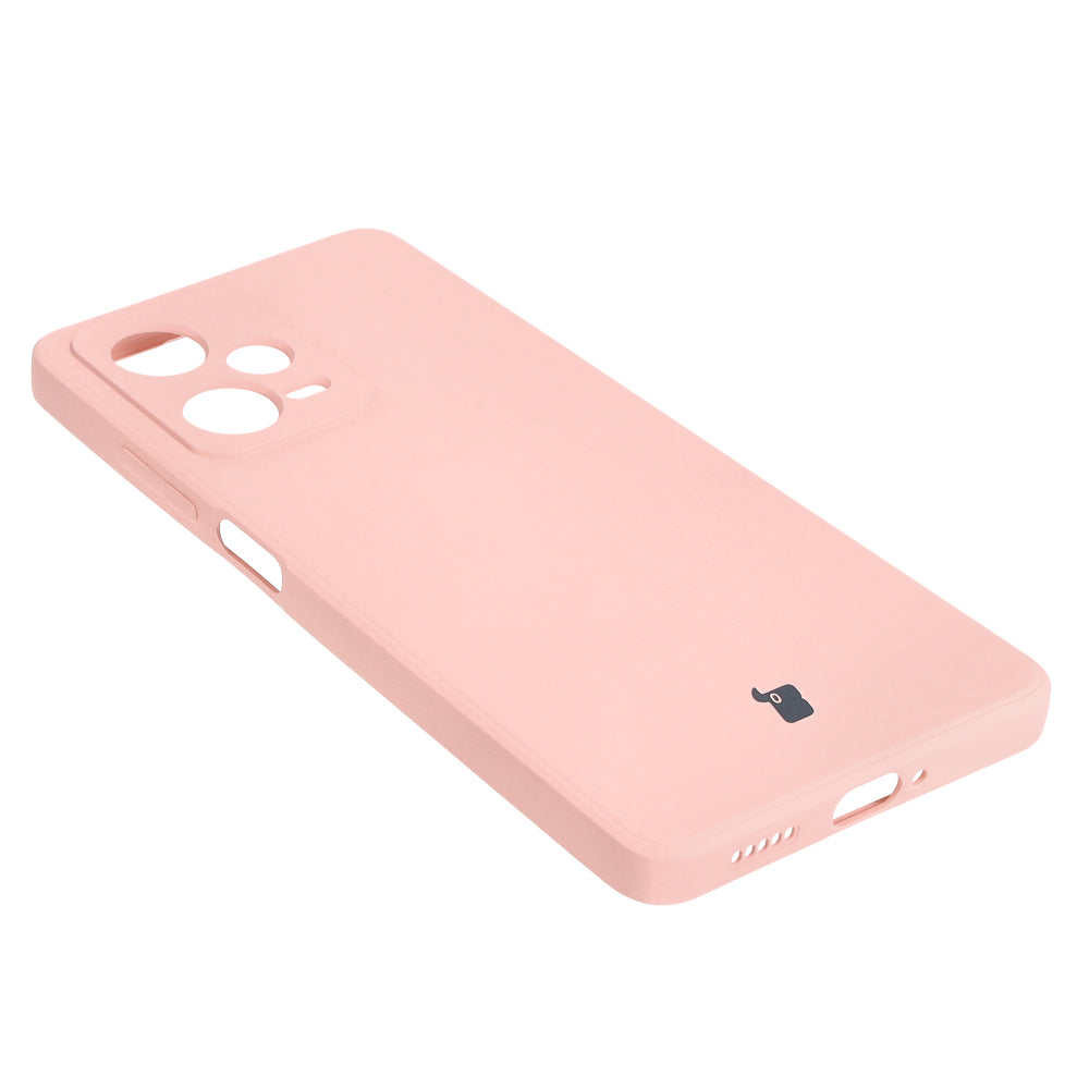 Schutzhülle Bizon Case Silicone Sq für Xiaomi Redmi Note 12 Pro 5G, Hellrosa