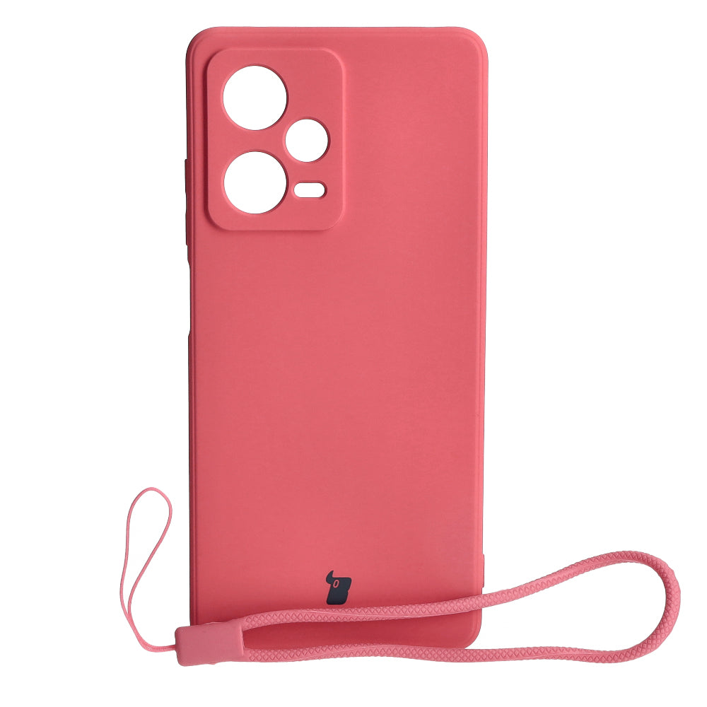Schutzhülle Bizon Case Silicone Sq für Xiaomi Redmi Note 12 Pro 5G, Dunkelrosa
