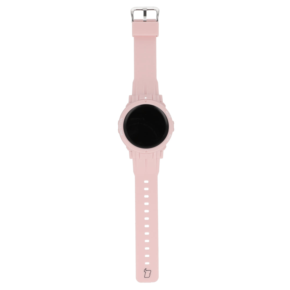 Schutzhülle mit Armband Bizon Strap + Case Watch Action Pro für Galaxy Watch 5 Pro 45 mm, Hellrosa