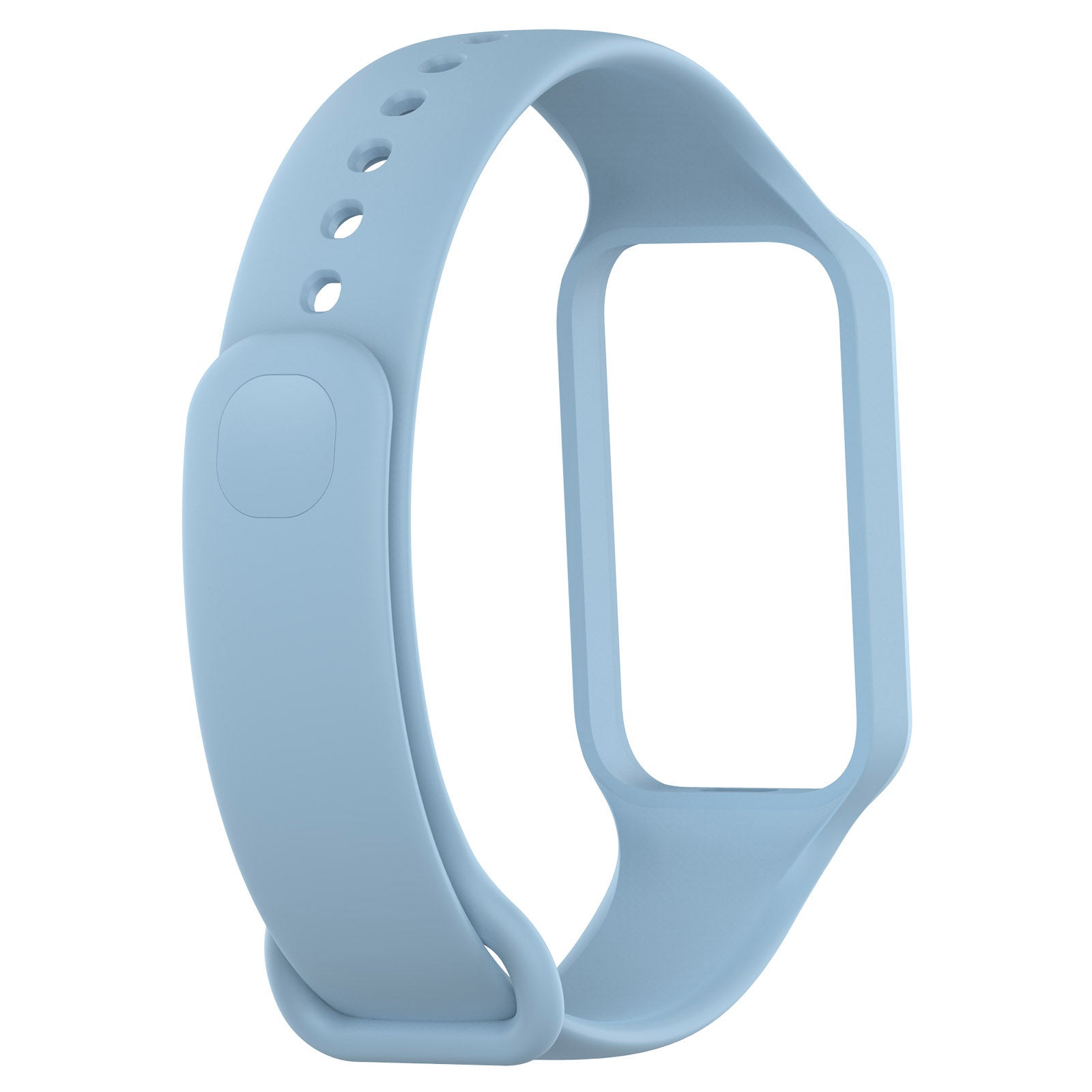 Schutzhülle mit Armband Bizon Strap + Case Watch Dots für Xiaomi Redmi Smart Band 2 / Xiaomi Mi Band 8 Active, Hellblau