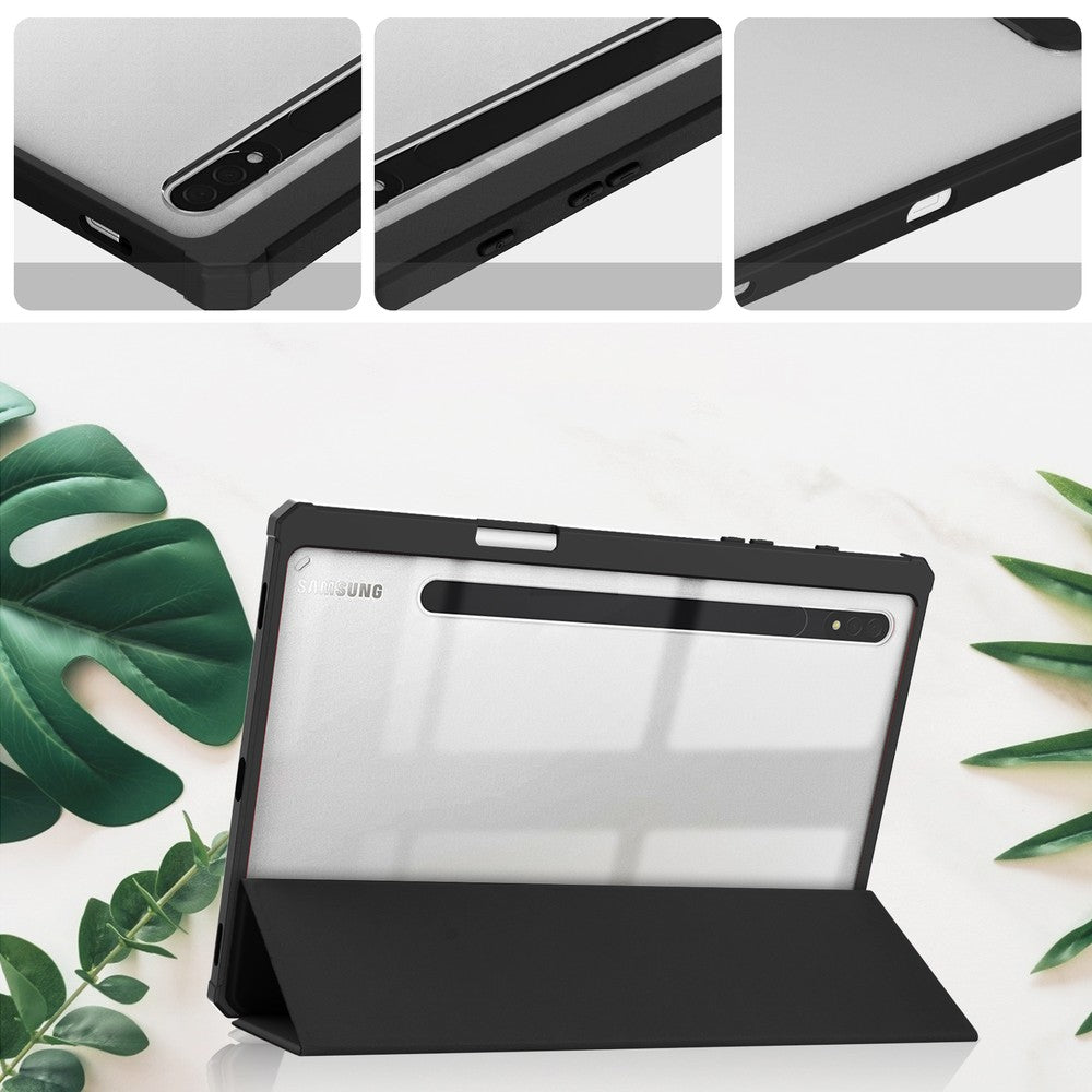 Schutzhülle Bizon Case Tab Clear Matt für Galaxy Tab S8 / S7, Schwarz