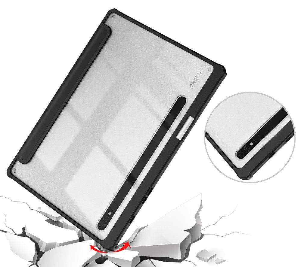 Schutzhülle Bizon Case Tab Clear Matt für Galaxy Tab S8 / S7, Schwarz