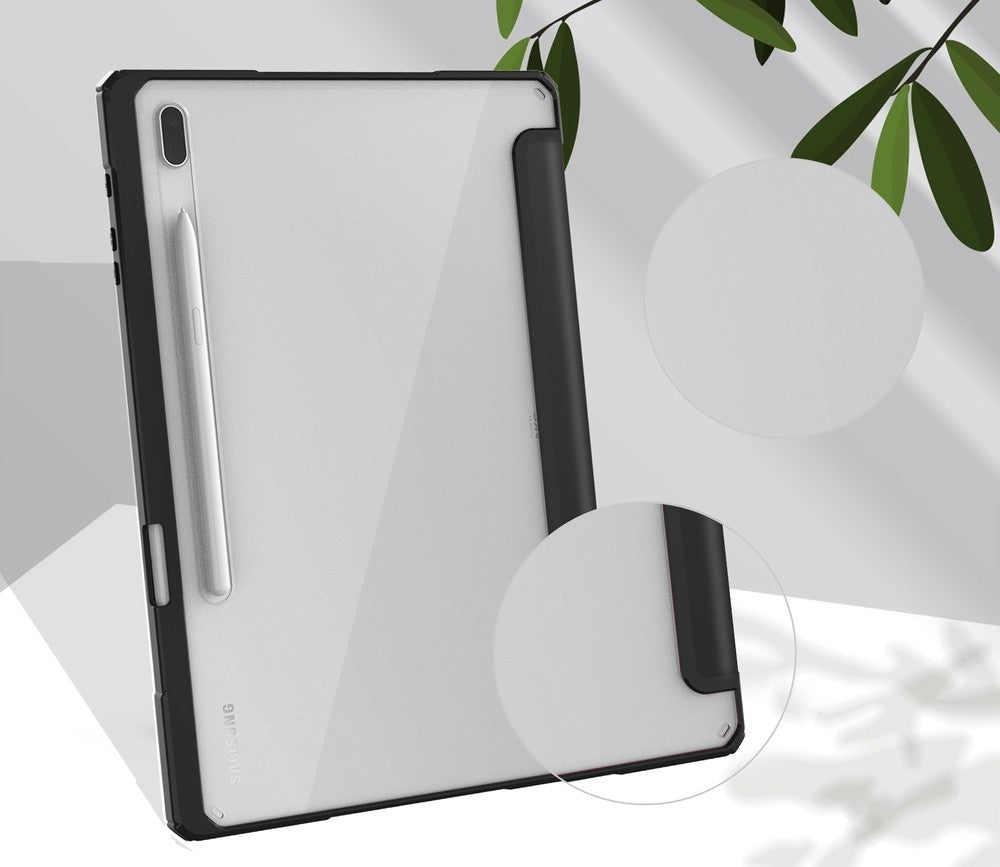 Schutzhülle Bizon Case Tab Clear Matt für Galaxy Tab S8 Plus / S7 Plus / S7 FE, Schwarz