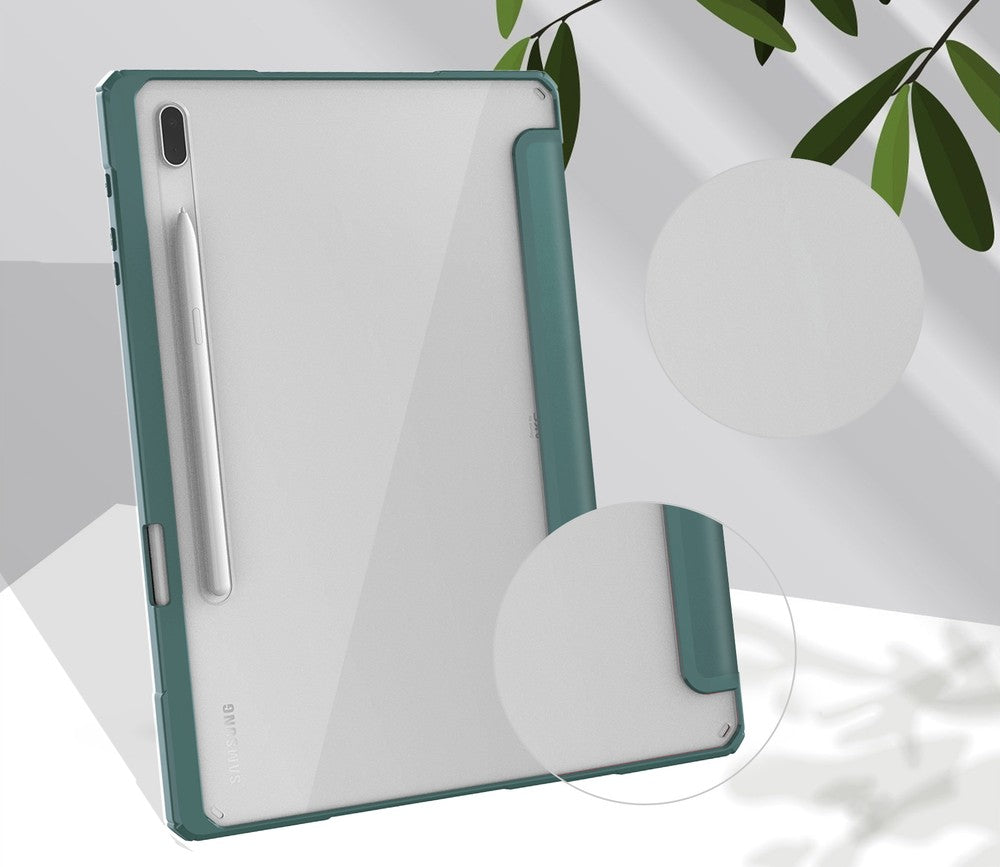 Schutzhülle Bizon Case Tab Clear Matt für Galaxy Tab S8 Plus / S7 Plus / S7 FE, Dunkelgrün