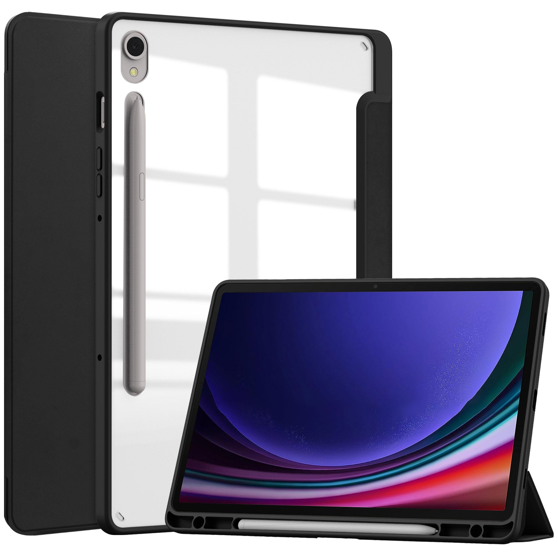 Schutzhülle Bizon Case Tab Clear Matt für Galaxy Tab S9, Schwarz