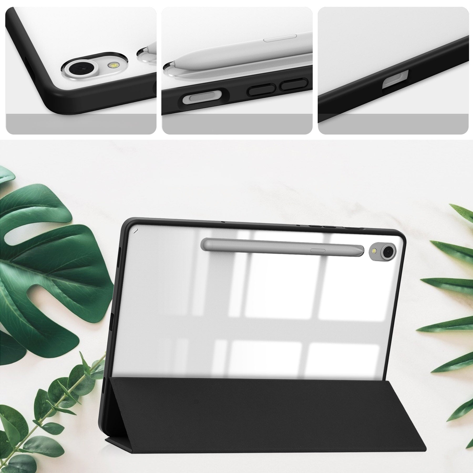 Schutzhülle Bizon Case Tab Clear Matt für Galaxy Tab S9, Schwarz
