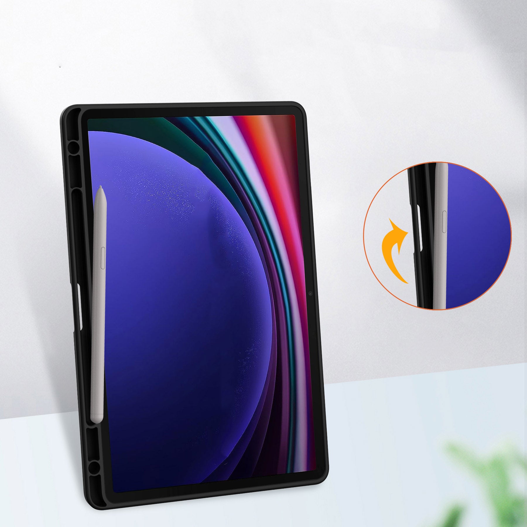 Schutzhülle Bizon Case Tab Clear Matt für Galaxy Tab S9, Schwarz