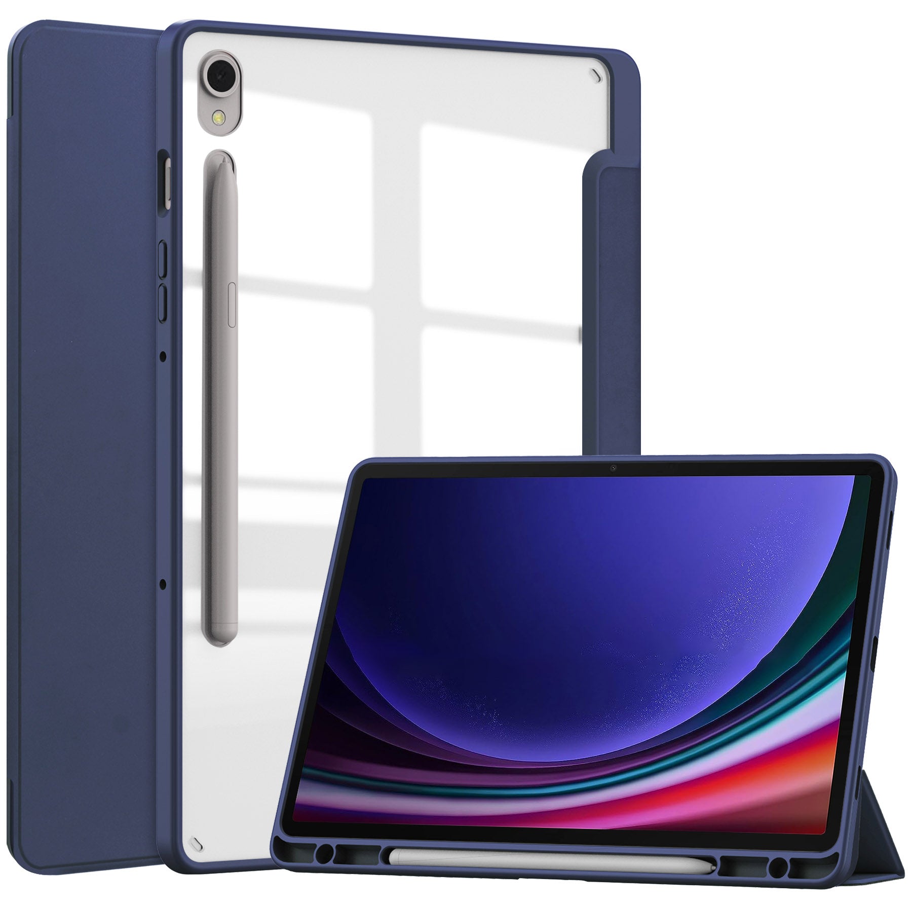 Schutzhülle Bizon Case Tab Clear Matt für Galaxy Tab S9, Dunkelblau