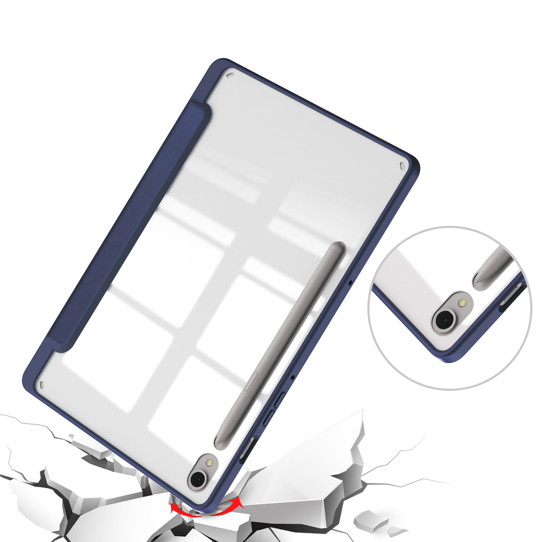 Schutzhülle Bizon Case Tab Clear Matt für Galaxy Tab S9, Dunkelblau