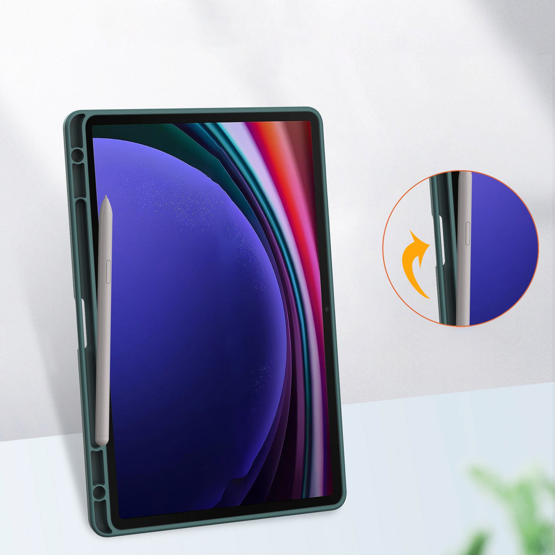 Schutzhülle Bizon Case Tab Clear Matt für Galaxy Tab S9, Dunkelgrün