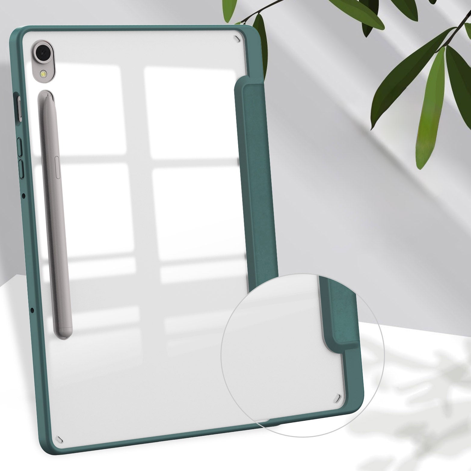 Schutzhülle Bizon Case Tab Clear Matt für Galaxy Tab S9, Dunkelgrün