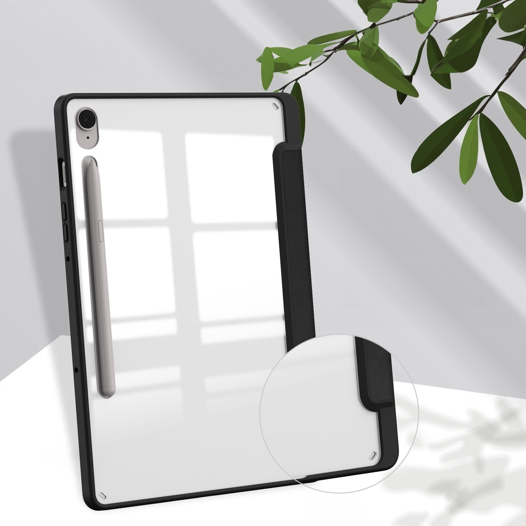 Schutzhülle Bizon Case Tab Clear Matt für Galaxy Tab S10 FE / S9 / S9 FE, Schwarz