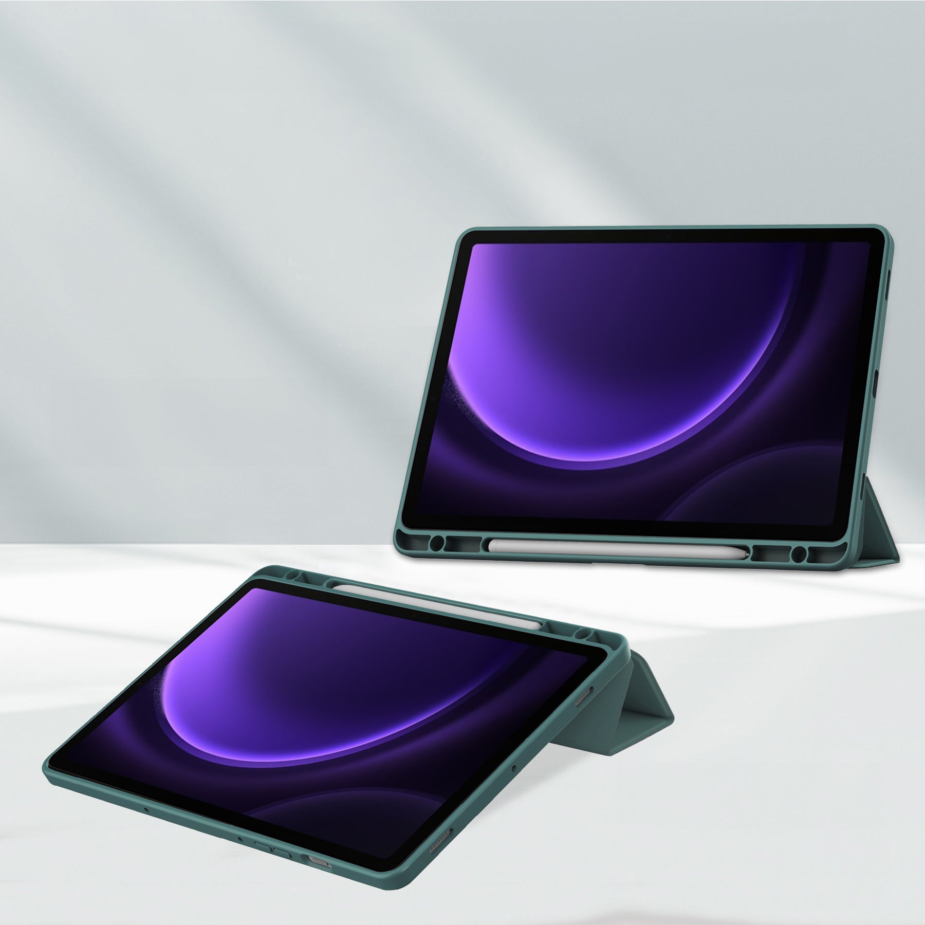 Schutzhülle Bizon Case Tab Clear Matt für Galaxy Tab S10 Lite / S10 FE / S9 / S9 FE, Dunkelgrün