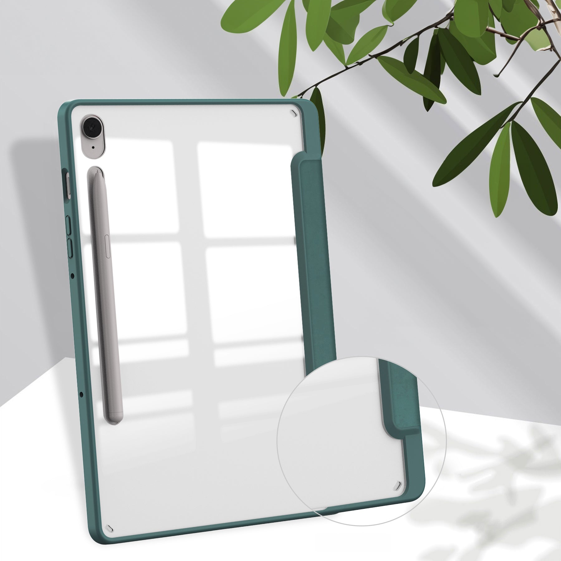 Schutzhülle Bizon Case Tab Clear Matt für Galaxy Tab S10 Lite / S10 FE / S9 / S9 FE, Dunkelgrün