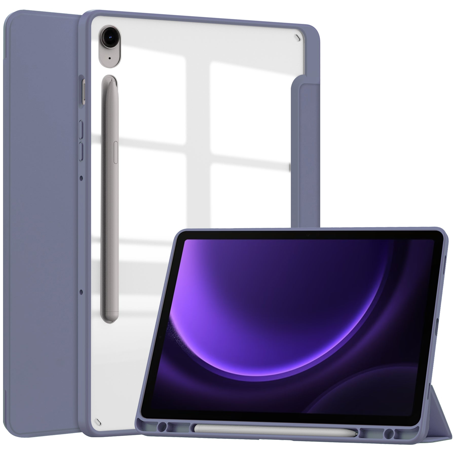 Schutzhülle Bizon Case Tab Clear Matt für Samsung Galaxy Tab S9 / S9 FE, Lavendel