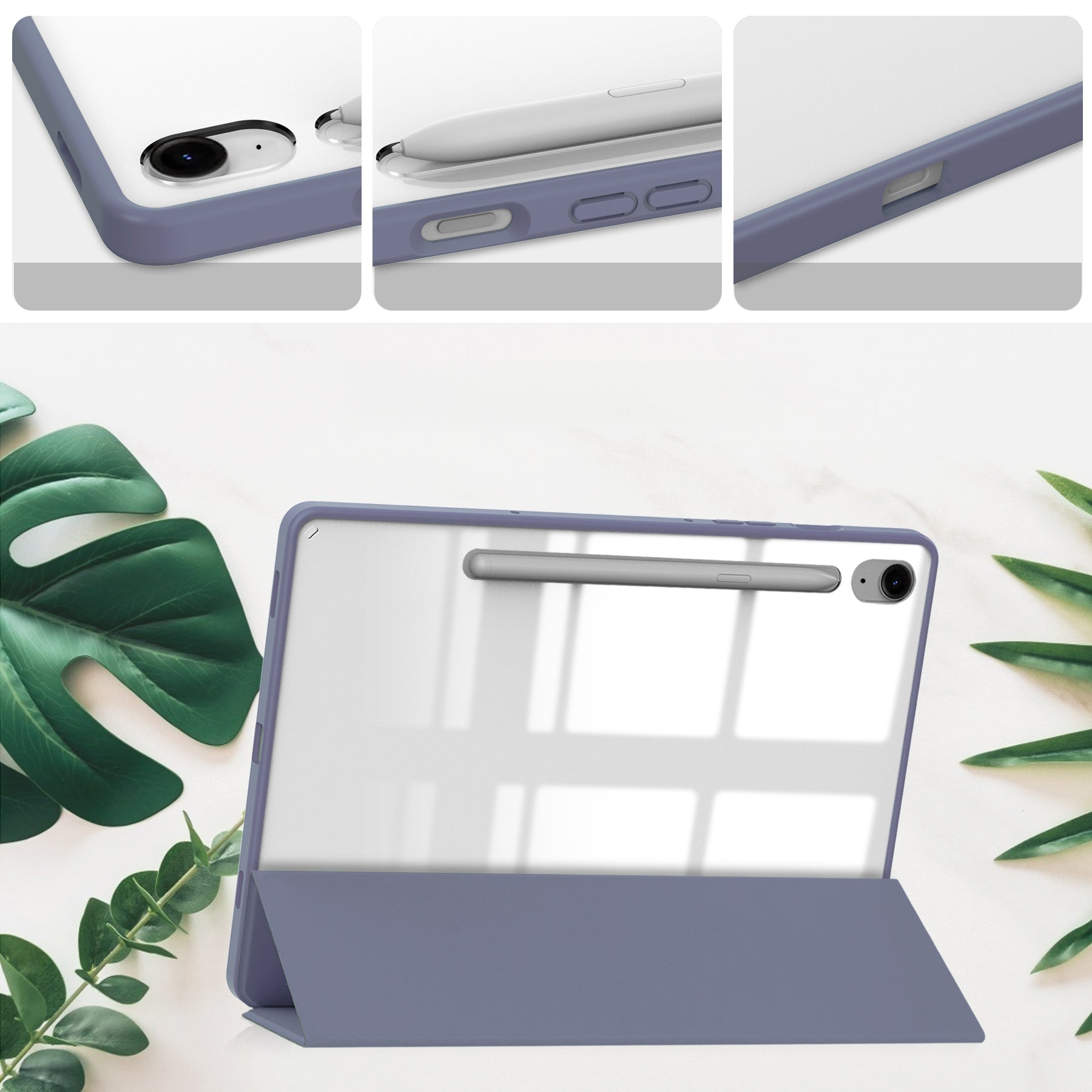 Schutzhülle Bizon Case Tab Clear Matt für Samsung Galaxy Tab S9 / S9 FE, Lavendel