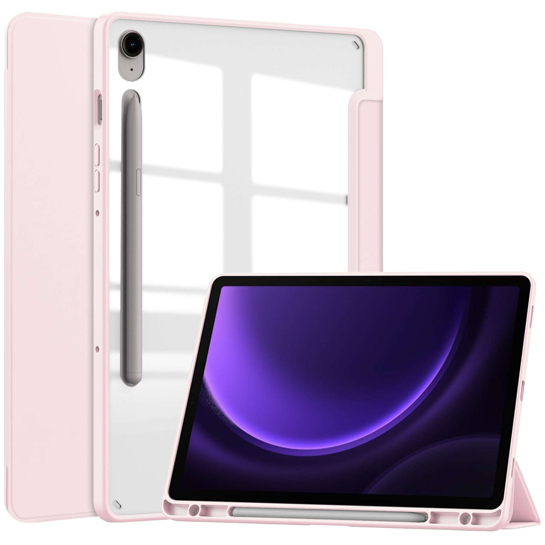 Schutzhülle Bizon Case Tab Clear Matt für Galaxy Tab S10 FE / S9 / S9 FE, Hellrosa
