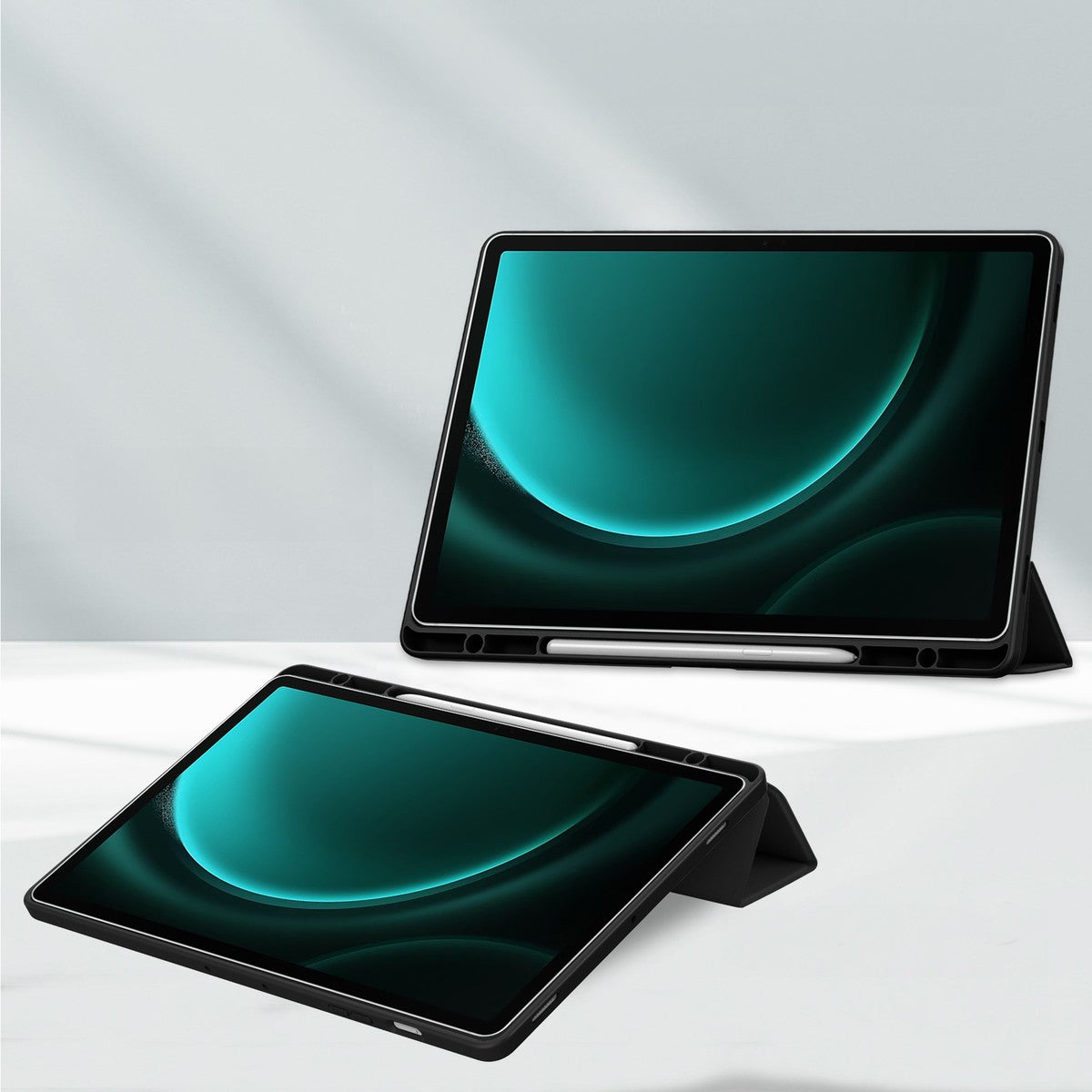 Schutzhülle Bizon Case Tab Clear Matt für Samsung Galaxy Tab S9 FE Plus, Schwarz