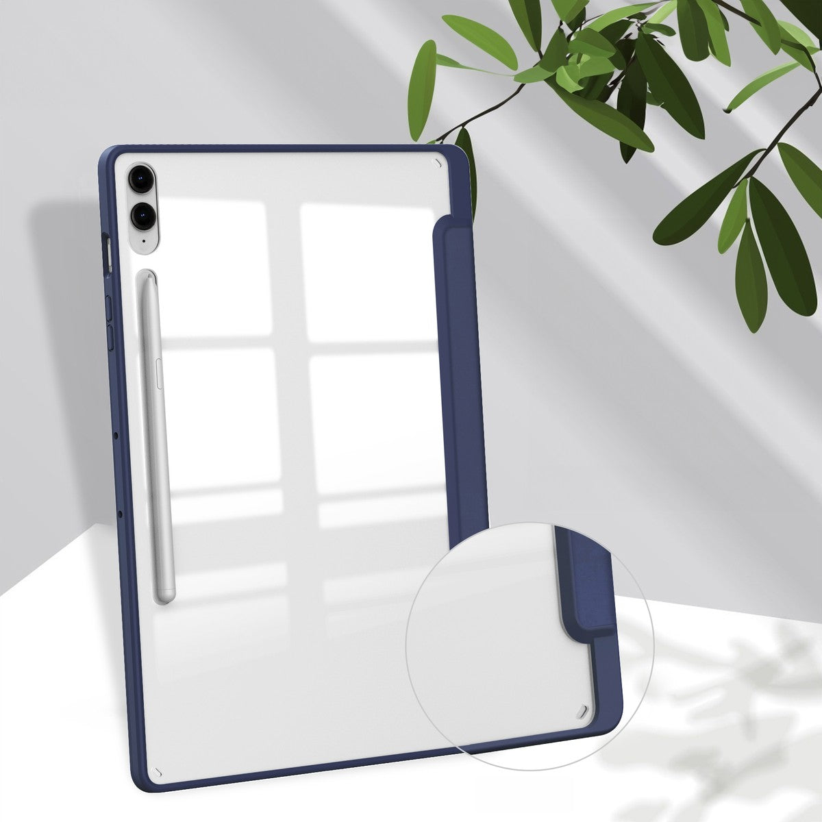 Schutzhülle Bizon Case Tab Clear Matt für Samsung Galaxy Tab S9 FE Plus, Dunkelblau