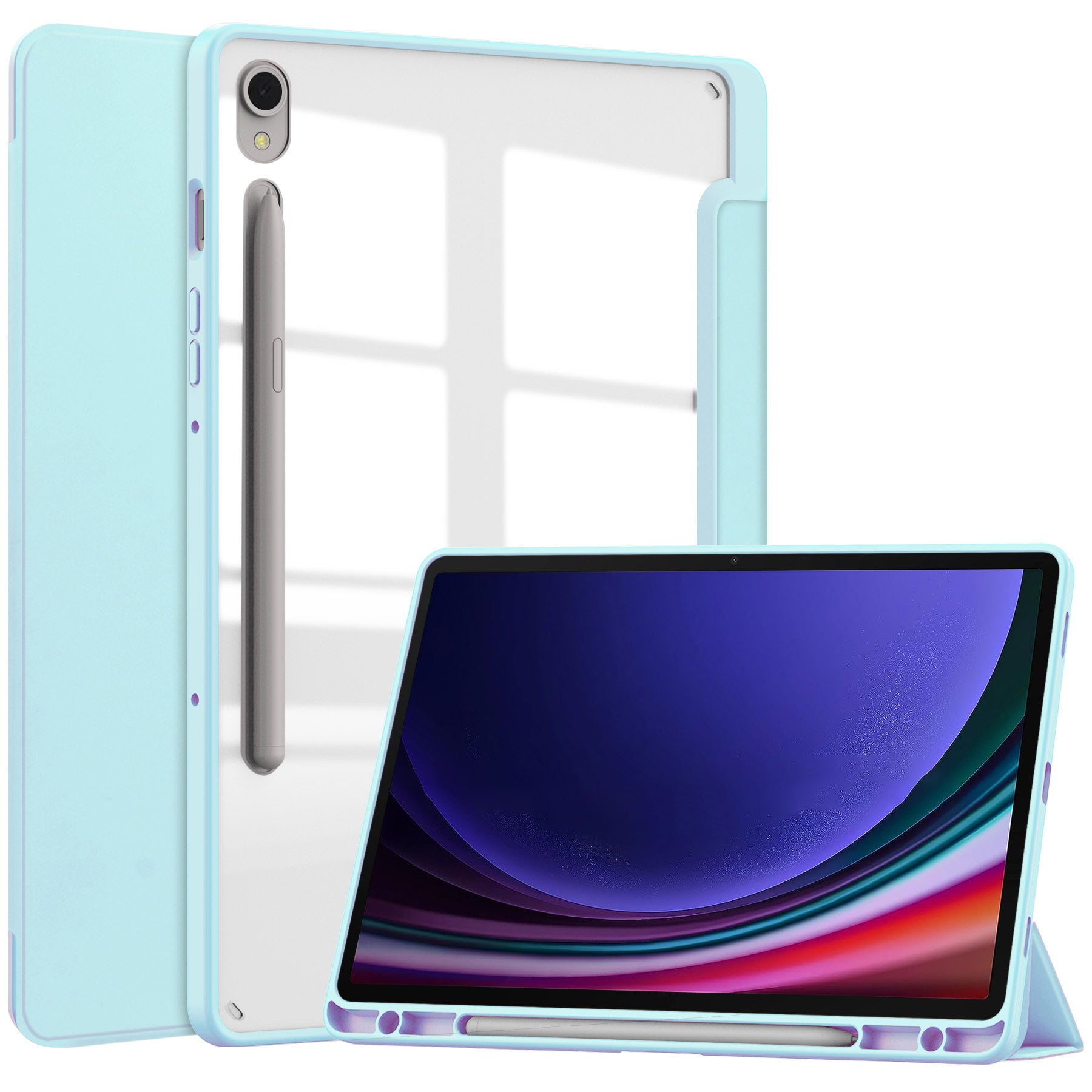 Schutzhülle Bizon Case Tab Clear Matt für Galaxy Tab S9, Hellblau