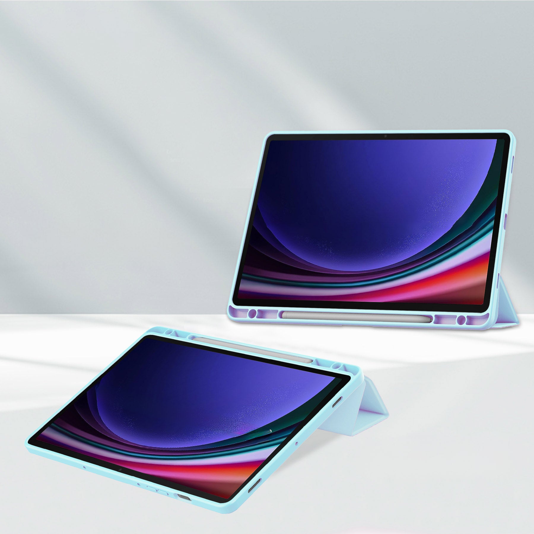 Schutzhülle Bizon Case Tab Clear Matt für Galaxy Tab S9, Hellblau