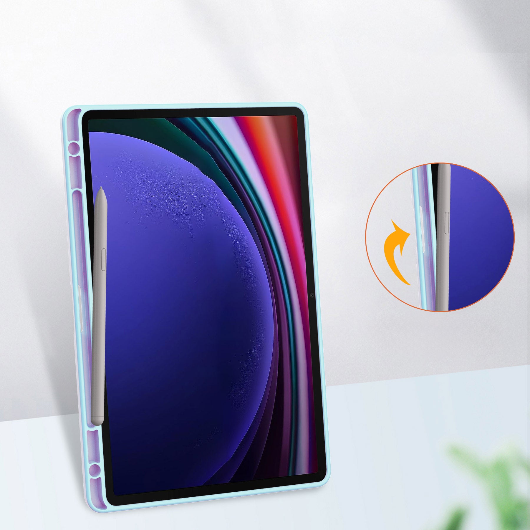 Schutzhülle Bizon Case Tab Clear Matt für Galaxy Tab S9, Hellblau