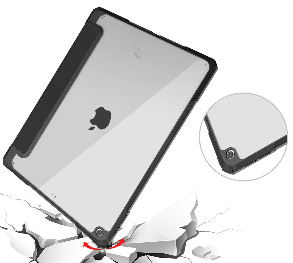 Schutzhülle Bizon Case Tab Clear Matt für iPad 9/8/7 10.2 2021/2020/2019, Schwarz