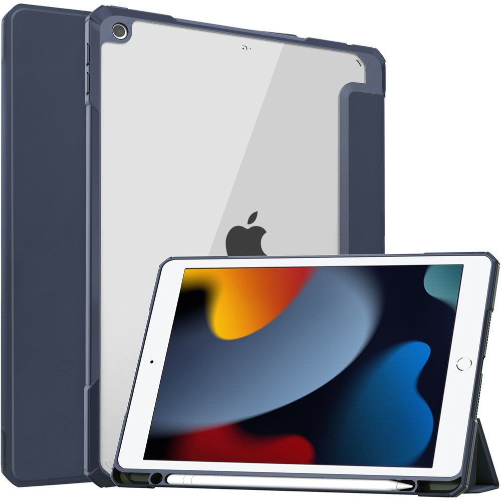 Schutzhülle Bizon Case Tab Clear Matt für iPad 9/8/7 10.2 2021/2020/2019, Dunkelblau