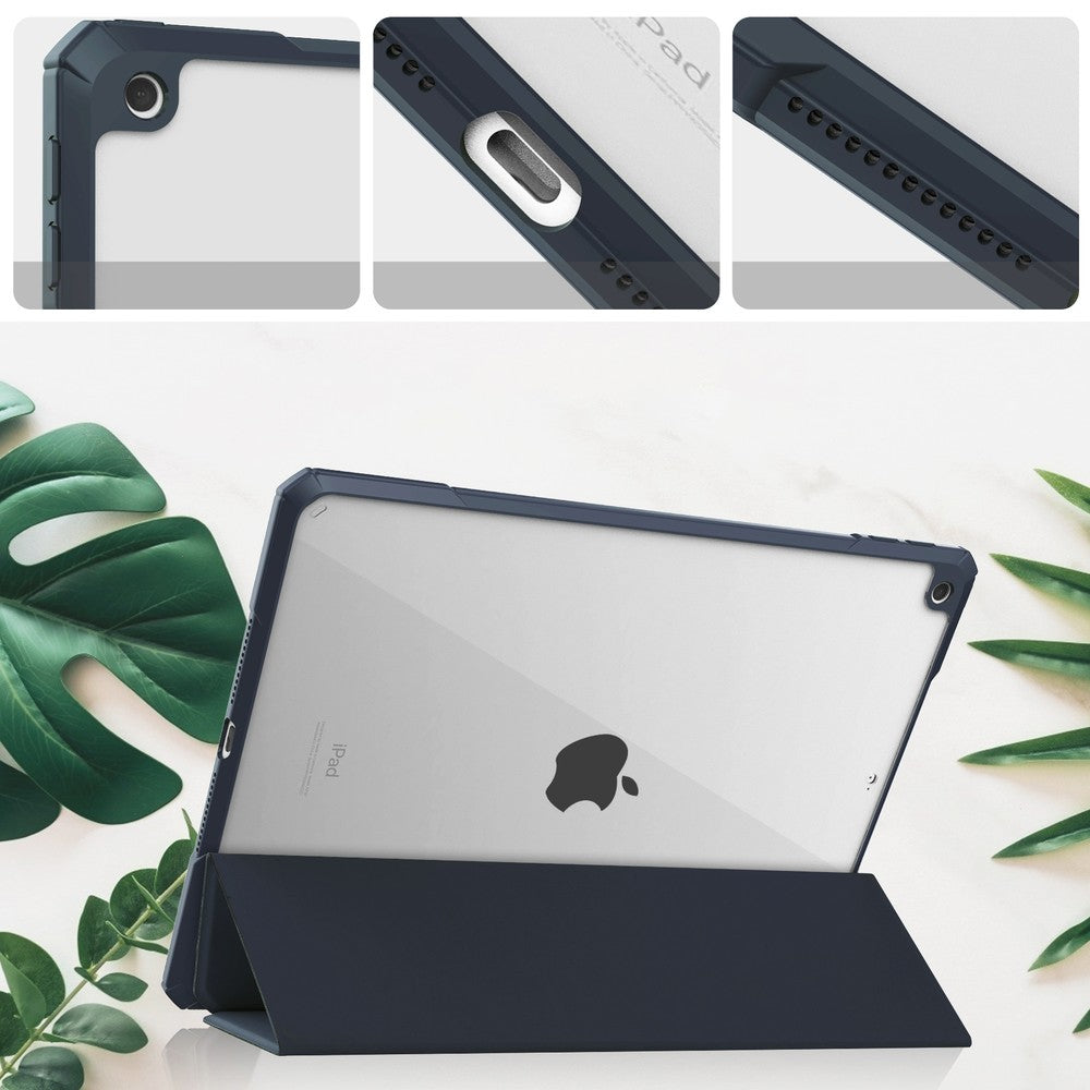 Schutzhülle Bizon Case Tab Clear Matt für iPad 9/8/7 10.2 2021/2020/2019, Dunkelblau