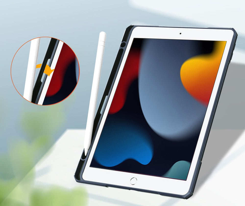 Schutzhülle Bizon Case Tab Clear Matt für iPad 9/8/7 10.2 2021/2020/2019, Dunkelblau