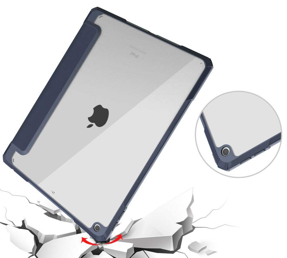 Schutzhülle Bizon Case Tab Clear Matt für iPad 9/8/7 10.2 2021/2020/2019, Dunkelblau