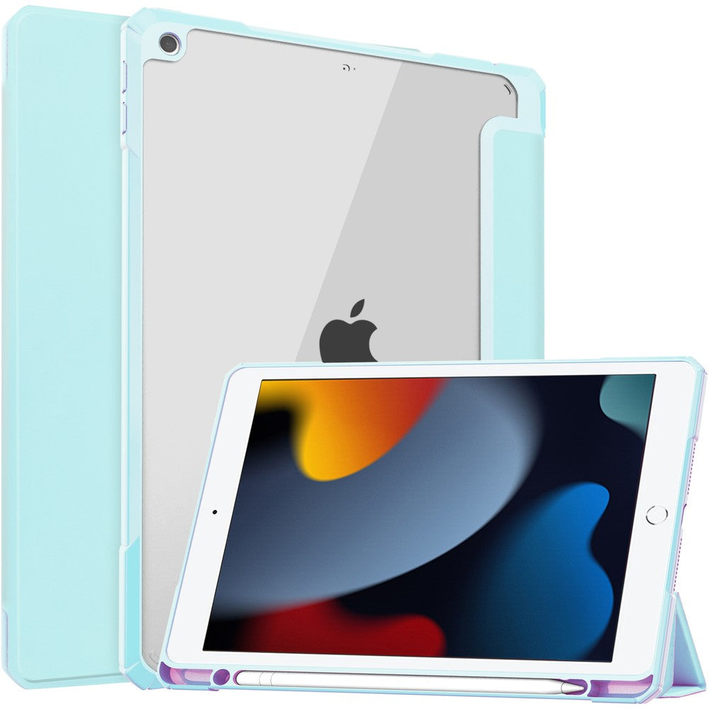 Schutzhülle Bizon Case Tab Clear Matt für iPad 9/8/7 10.2 2021/2020/2019, Hellblau