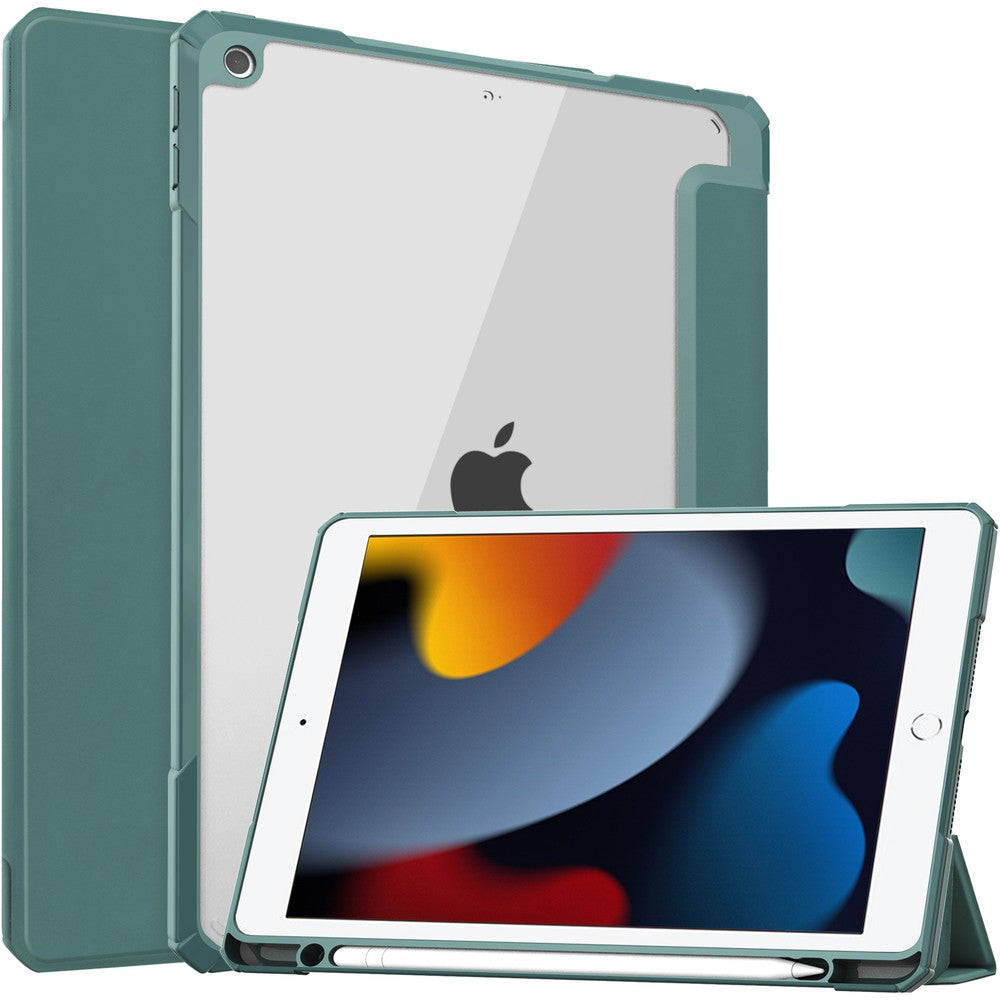 Schutzhülle Bizon Case Tab Clear Matt für iPad 9/8/7 10.2 2021/2020/2019, Dunkelgrün