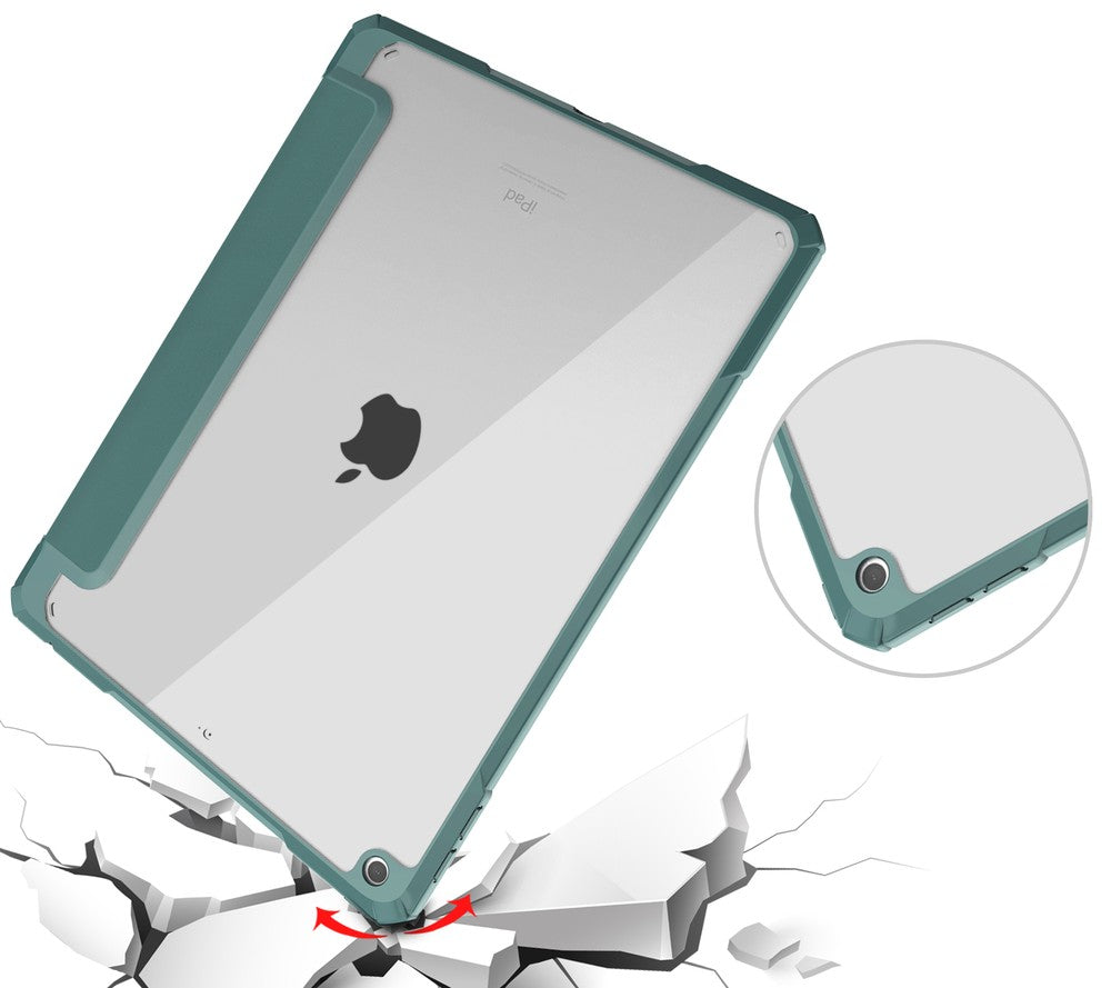 Schutzhülle Bizon Case Tab Clear Matt für iPad 9/8/7 10.2 2021/2020/2019, Dunkelgrün