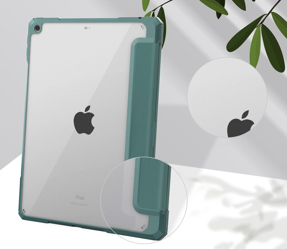 Schutzhülle Bizon Case Tab Clear Matt für iPad 9/8/7 10.2 2021/2020/2019, Dunkelgrün