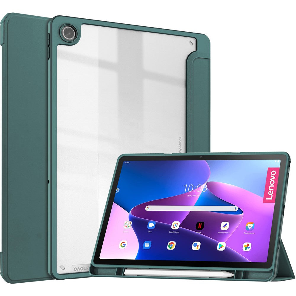 Schutzhülle Bizon Case Tab Clear Matt für Lenovo Tab M10 Plus Gen 3, Dunkelgrün