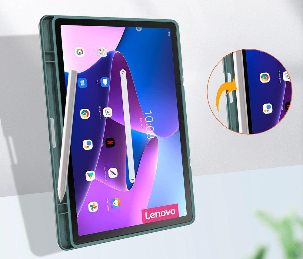 Schutzhülle Bizon Case Tab Clear Matt für Lenovo Tab M10 Plus Gen 3, Dunkelgrün