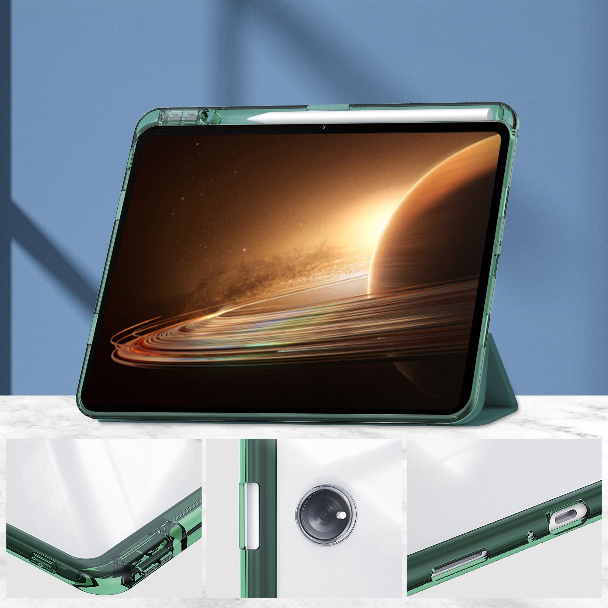 Schutzhülle Bizon Case Tab Clear Satin für Oppo Pad 2 / OnePlus Pad, Dunkelgrün