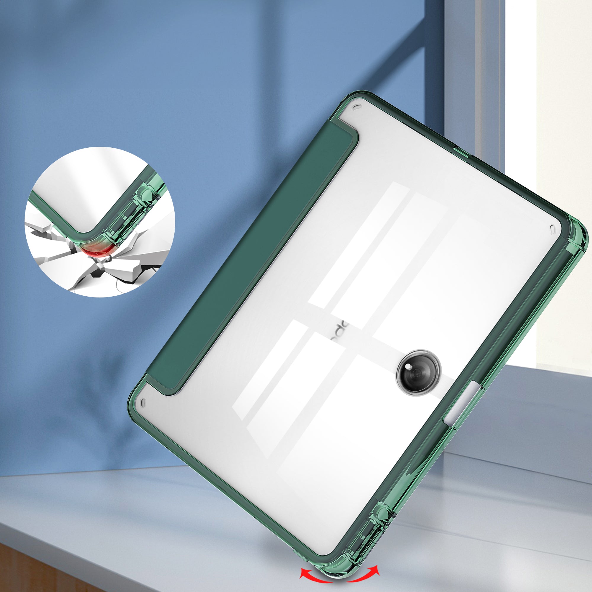 Schutzhülle Bizon Case Tab Clear Satin für Oppo Pad 2 / OnePlus Pad, Dunkelgrün