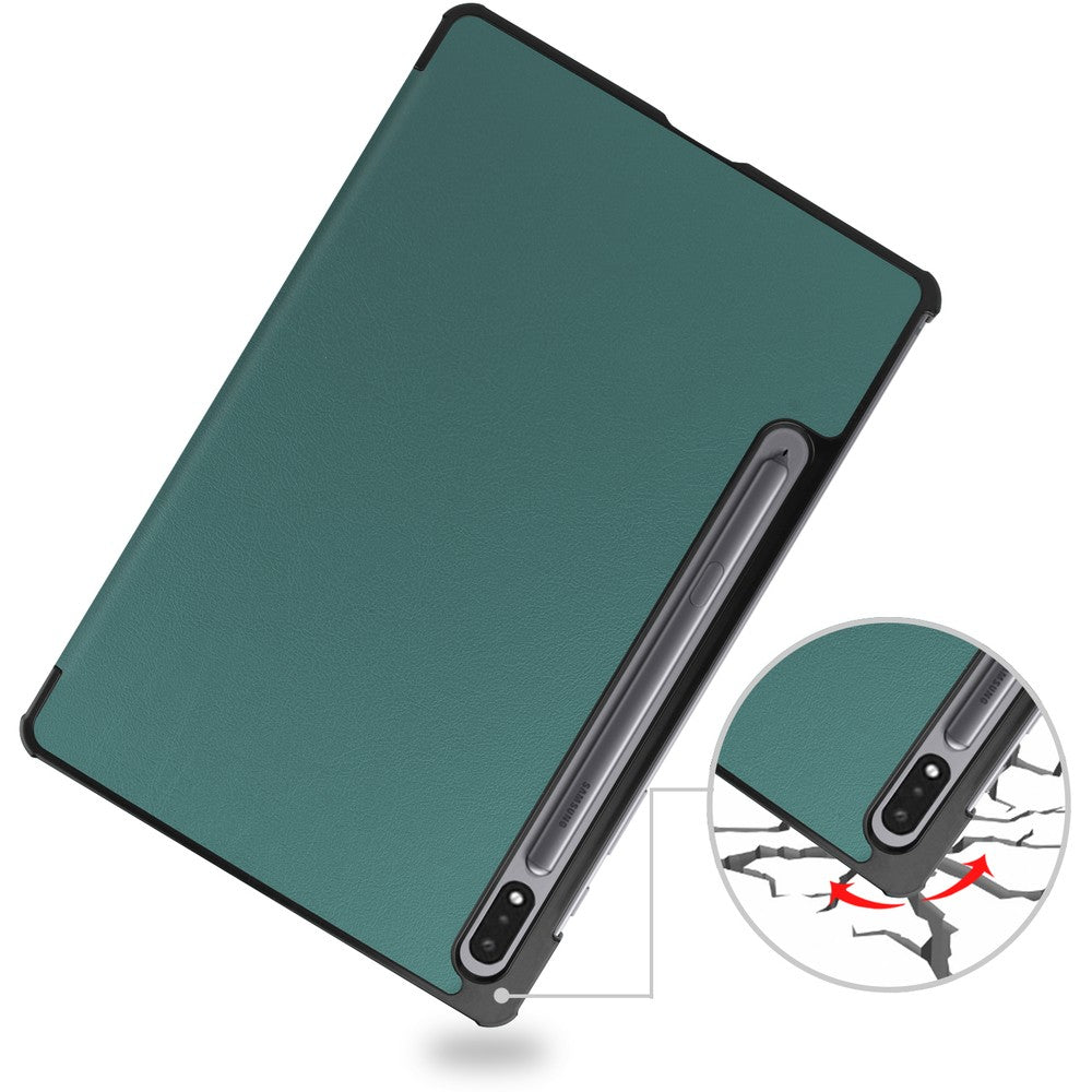 Schutzhülle Bizon Case Tab Croc für Galaxy Tab S8 Plus / S7 Plus, Dunkelgrün