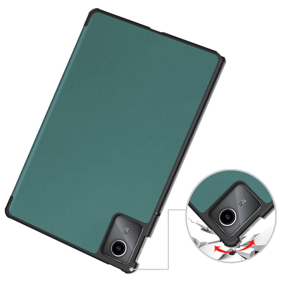 Schutzhülle für Lenovo Tab M11 10,95" 1 gen., Bizon Case Tab Croc, Dunkelgrün